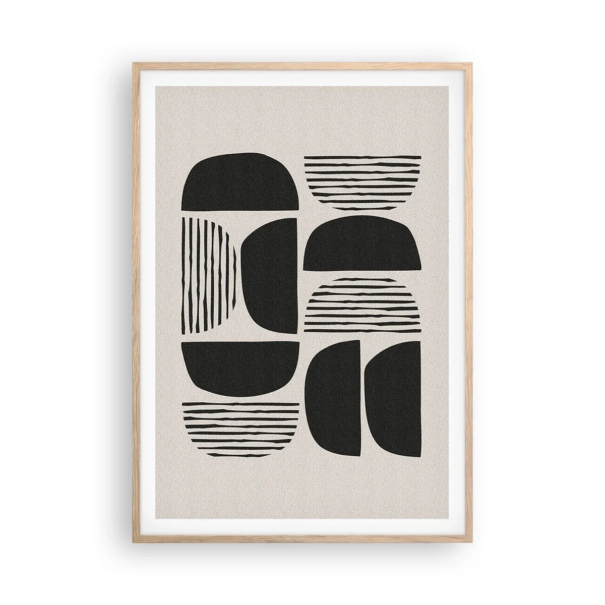 Poster în ramă de stejar deschis - Jumătăți necomplete - 70x100 cm