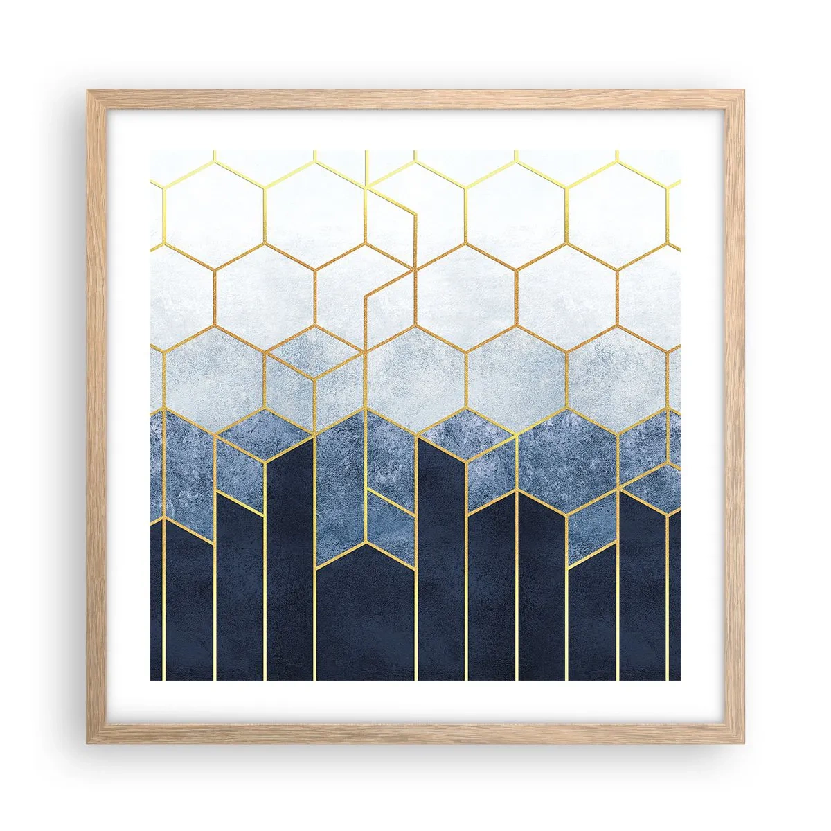 Poster în ramă de stejar deschis - Compoziție în ritm sincopat - 50x50 cm