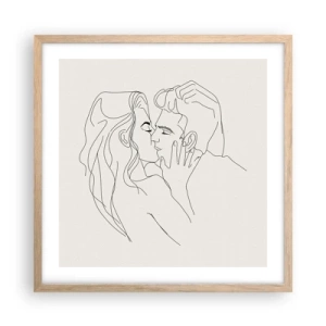 Poster în ramă de stejar deschis - Încurcați în sentimente - 50x50 cm