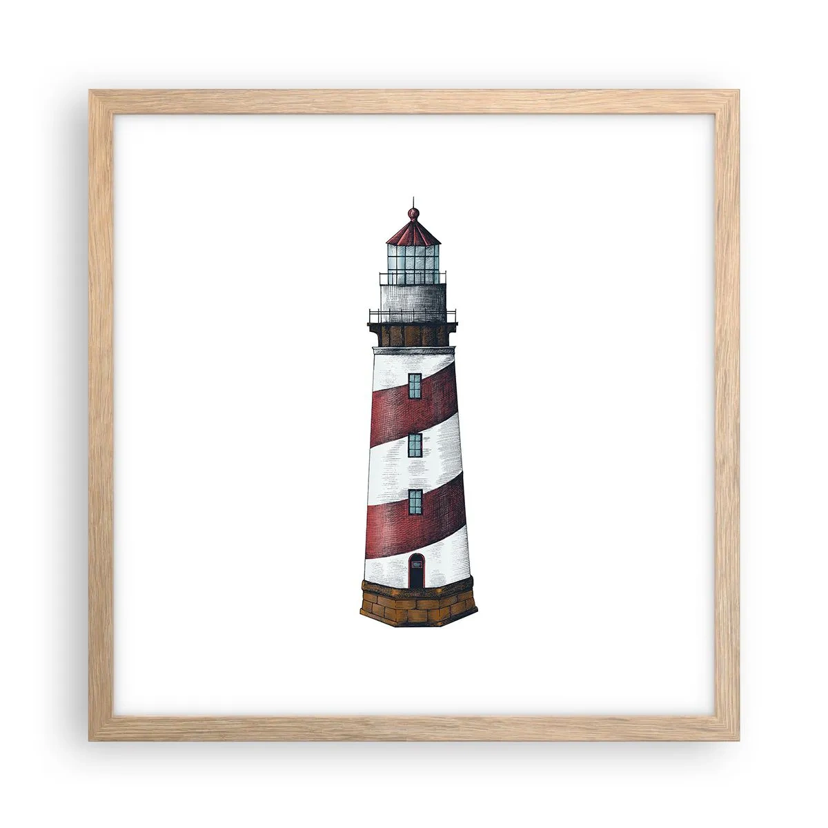 Poster în ramă de stejar deschis - Întotdeauna de veghe - 40x40 cm