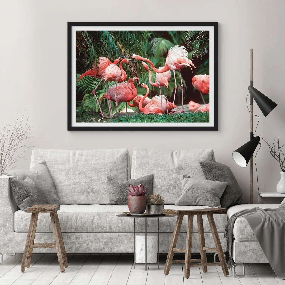 Poster în ramă neagră - Bârfa de după-amiază - 70x50 cm