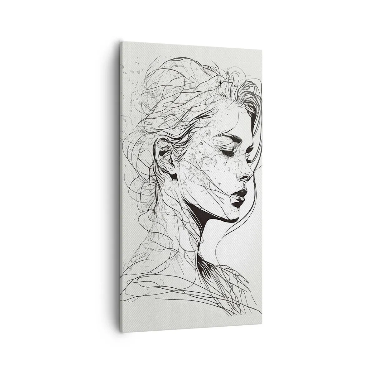 Tablou pe pânză - Desenată cu linii - 55x100 cm