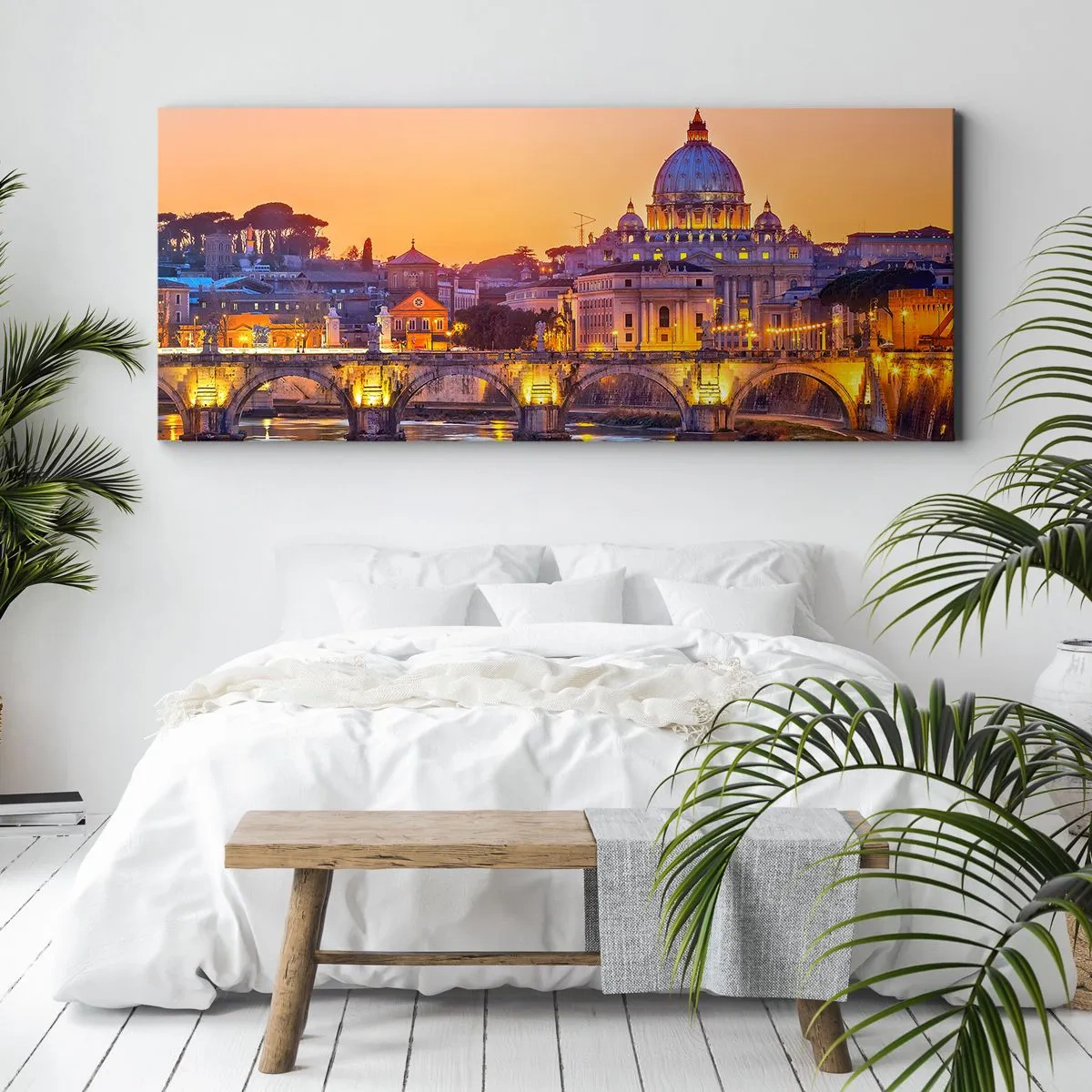 Tablou pe pânză - Amurg deasupra Orașului Etern - 100x40 cm