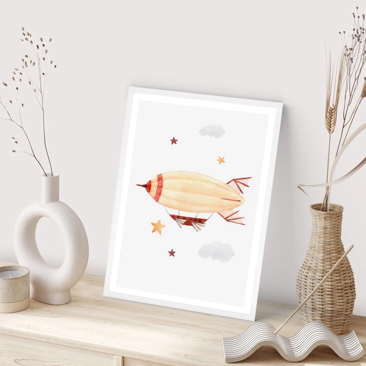 Poster în ramă albă - Aeronava - 61x91 cm