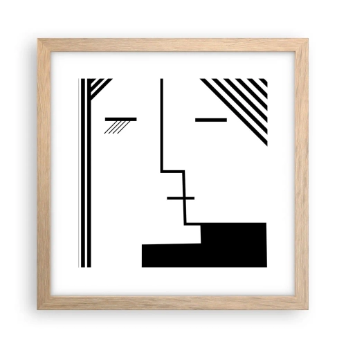 Poster în ramă de stejar deschis - Doar un sărut - 30x30 cm