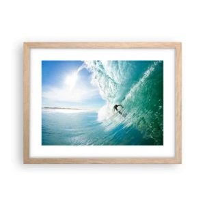 Poster în ramă de stejar deschis - Întotdeauna pe val - 40x30 cm