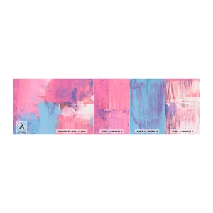 Mostră de Tapet Standard Eco - Roz, albastru și un strop de lumină - Abstracția, Minimalism, Bucată - 100x30 cm