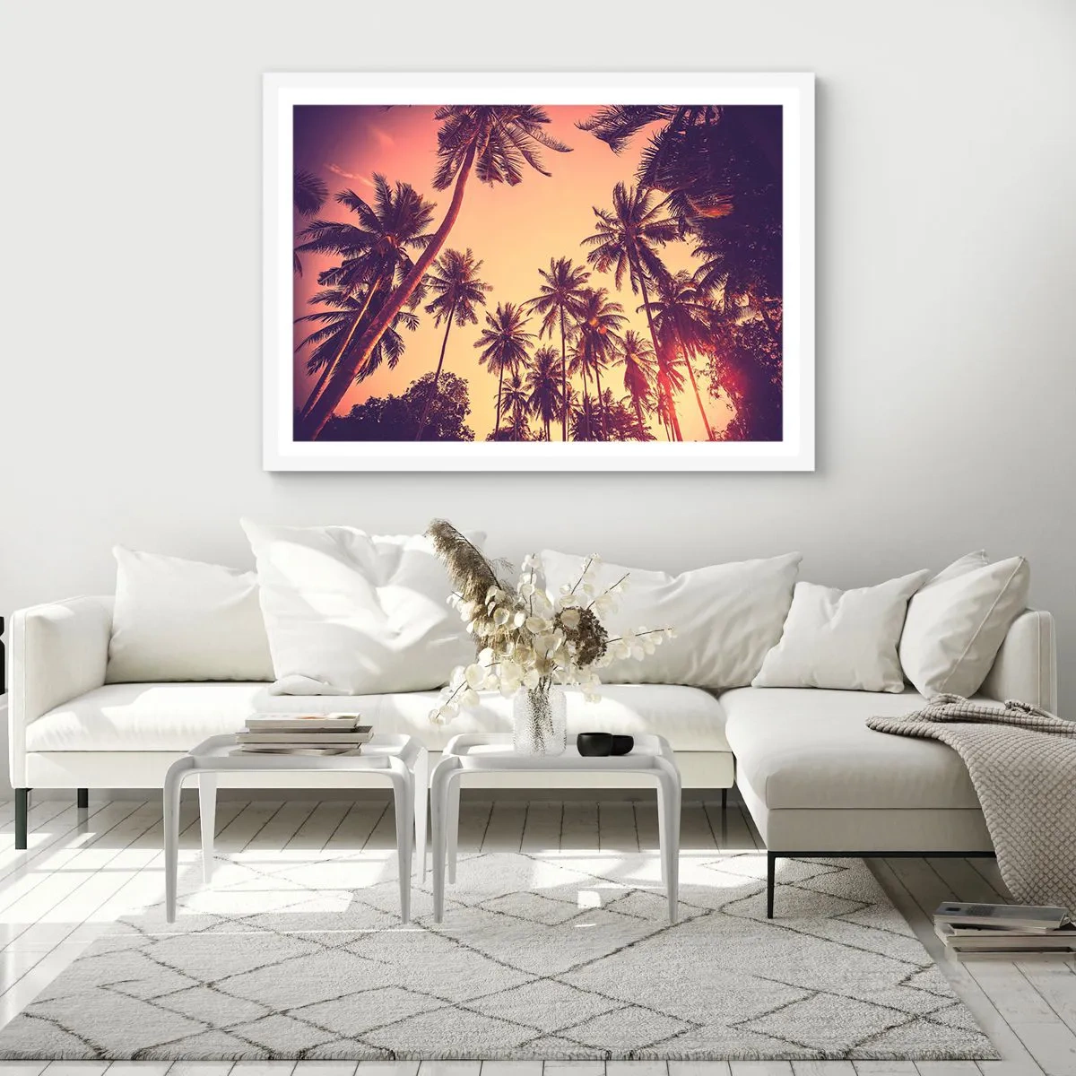 Poster în ramă albă - Variație tropicală - 70x50 cm
