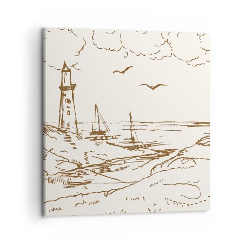 Tablou pe pânză - Schiță de amintiri de vară - 60x60 cm