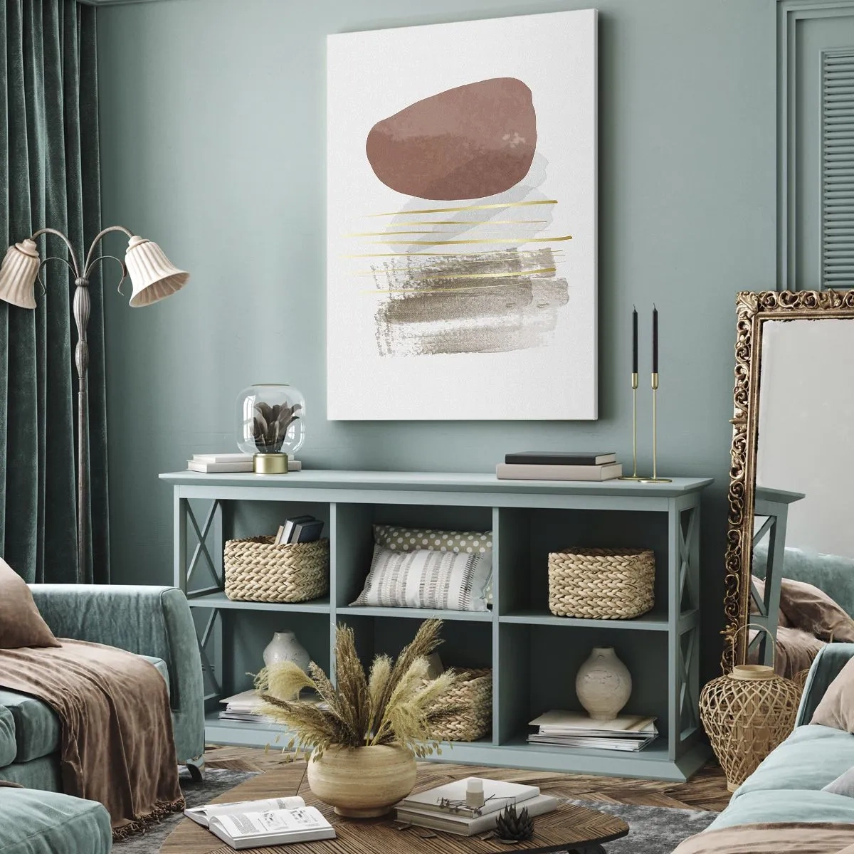 Tablou pe pânză - Colonadă abstractă - 55x100 cm