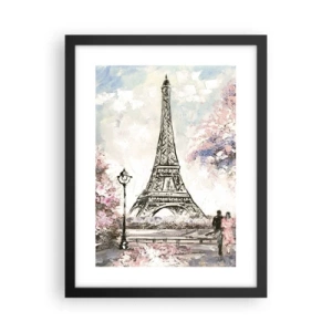 Poster în ramă neagră - Plimbare în aprilie la Paris - 30x40 cm