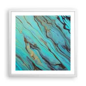 Poster în ramă albă - Mareea turcoaz - 50x50 cm