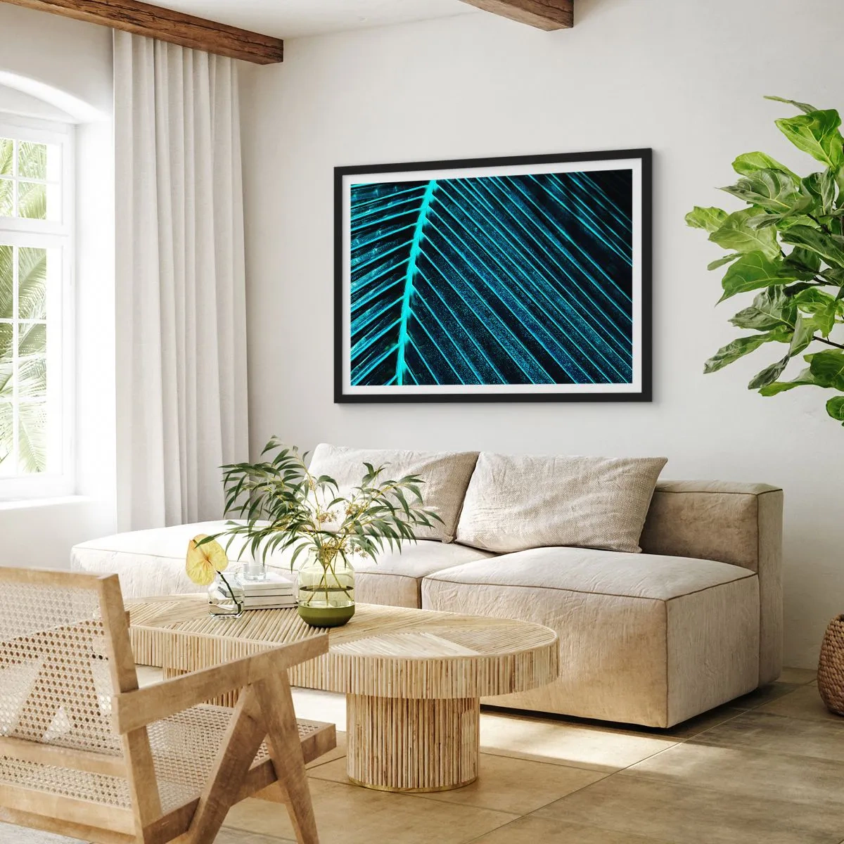 Poster în ramă neagră - Textura verdelui - 70x50 cm
