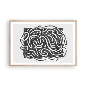 Poster în ramă de stejar deschis - Abstracție: dansul bucuriei - 91x61 cm