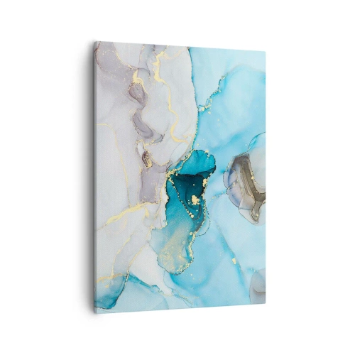 Tablou pe pânză - Un studiu al întâlnirii dintre gri și turcoaz - 50x70 cm
