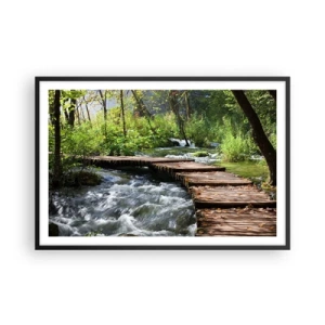 Poster în ramă neagră - Cascadă spumoasă - 91x61 cm