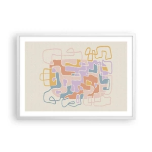 Poster în ramă albă - Labirintul - o aventură plină de bucurie - 70x50 cm