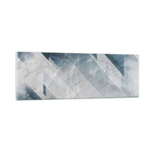 Tablou pe sticlă - Compoziția spațială - mișcarea griului - 90x30 cm