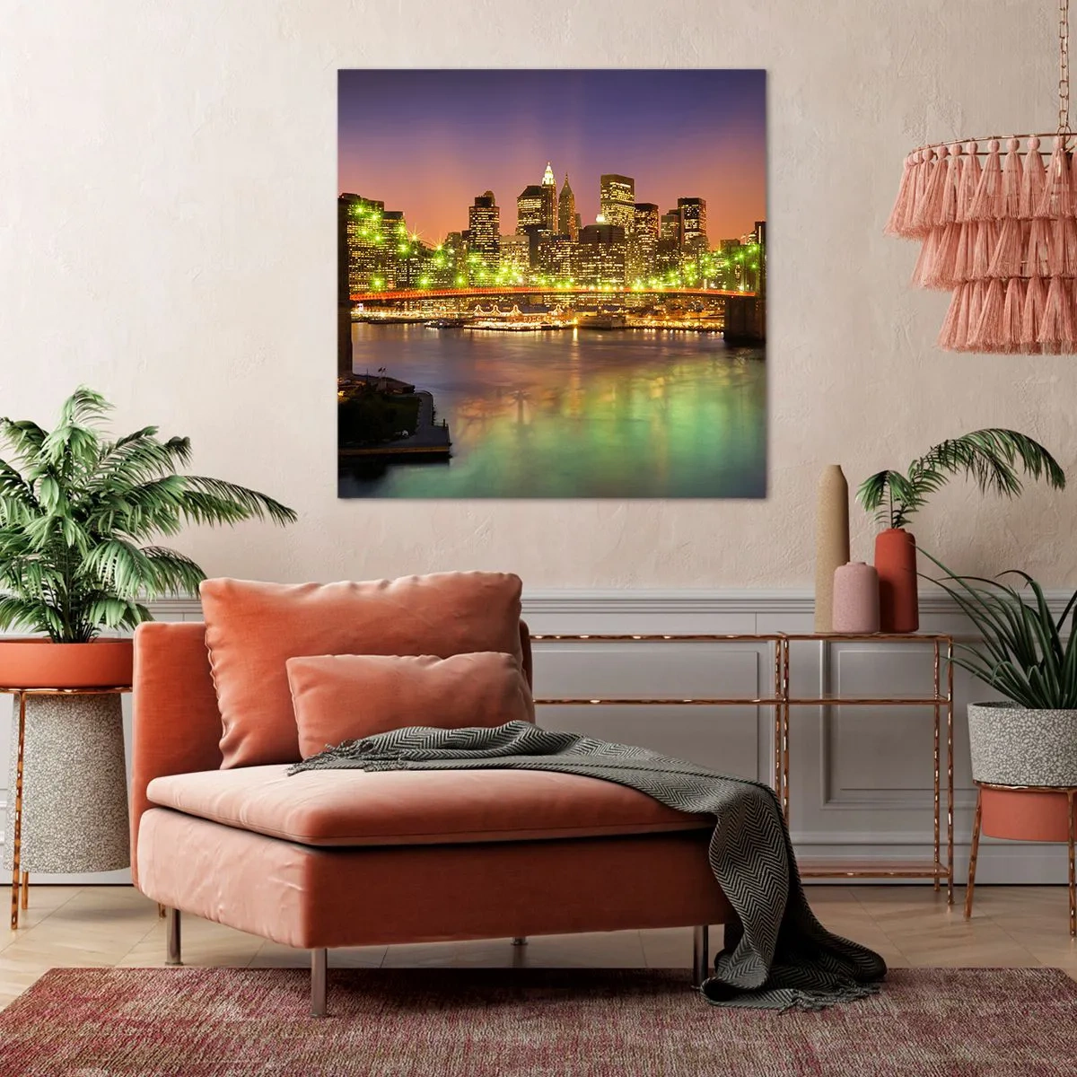 Tablou pe pânză - Lumina nu se stinge niciodată aici - 60x60 cm