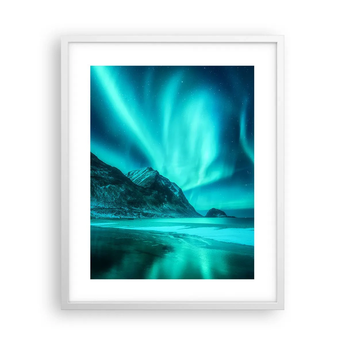 Poster în ramă albă - Minunile din nord - 40x50 cm