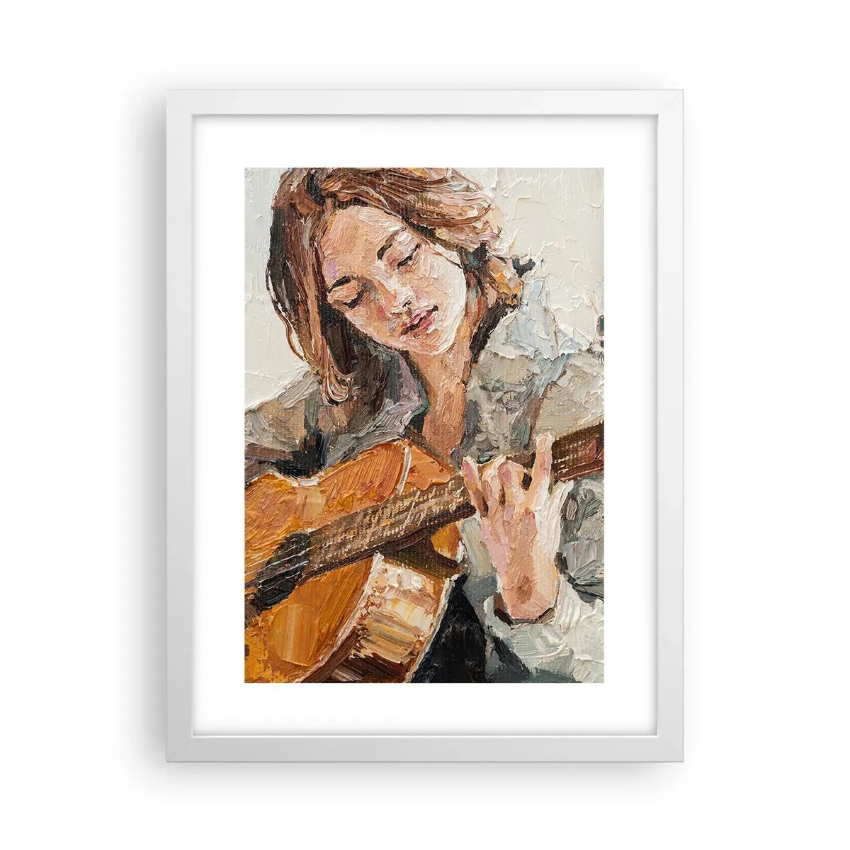 Poster în ramă albă - Concert pentru chitară și inima unei fete - 30x40 cm