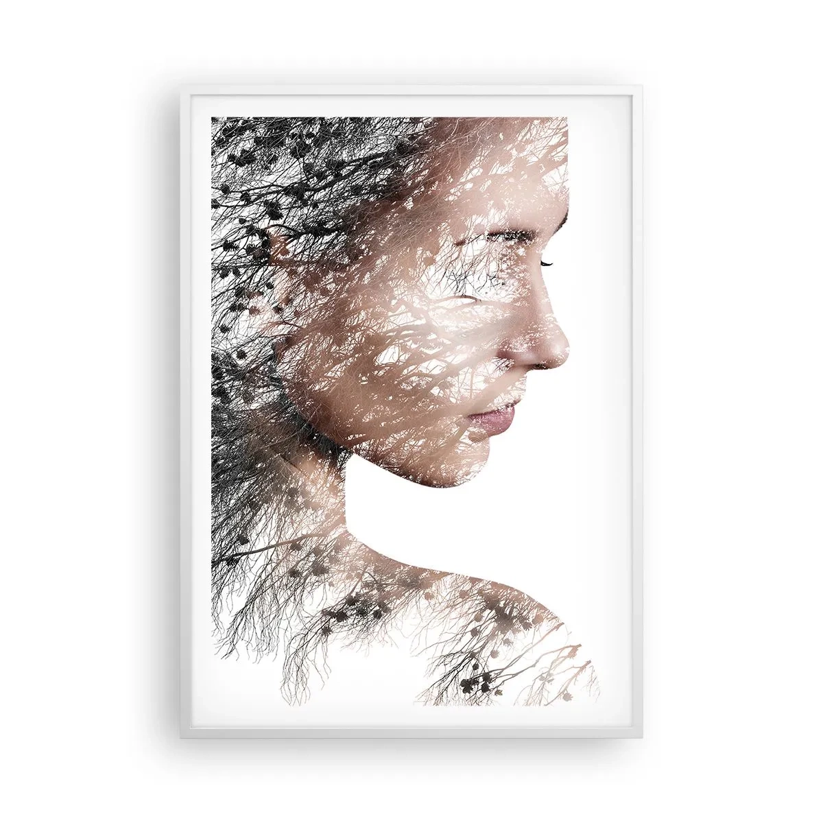 Poster în ramă albă - Spiritul pădurii - 70x100 cm