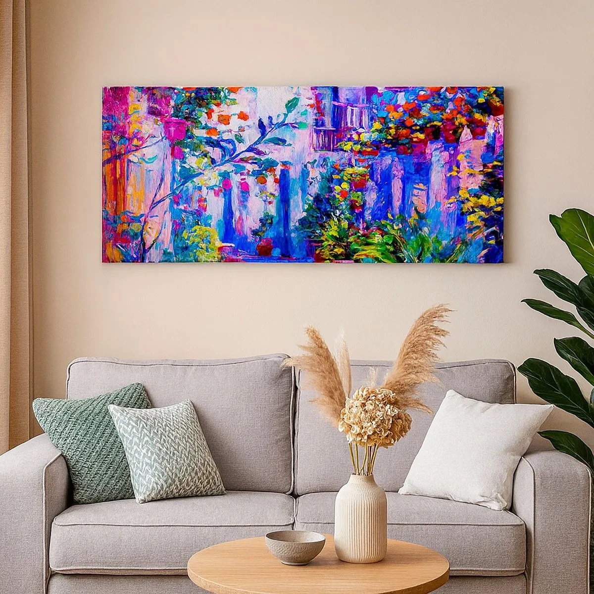 Tablou pe pânză - Impresie - străduță italiană - 100x40 cm