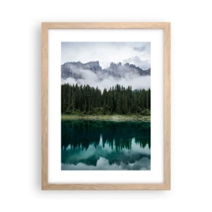 Poster în ramă de stejar deschis - Liniște, liniște, să nu trezim apa care doarme... - 30x40 cm