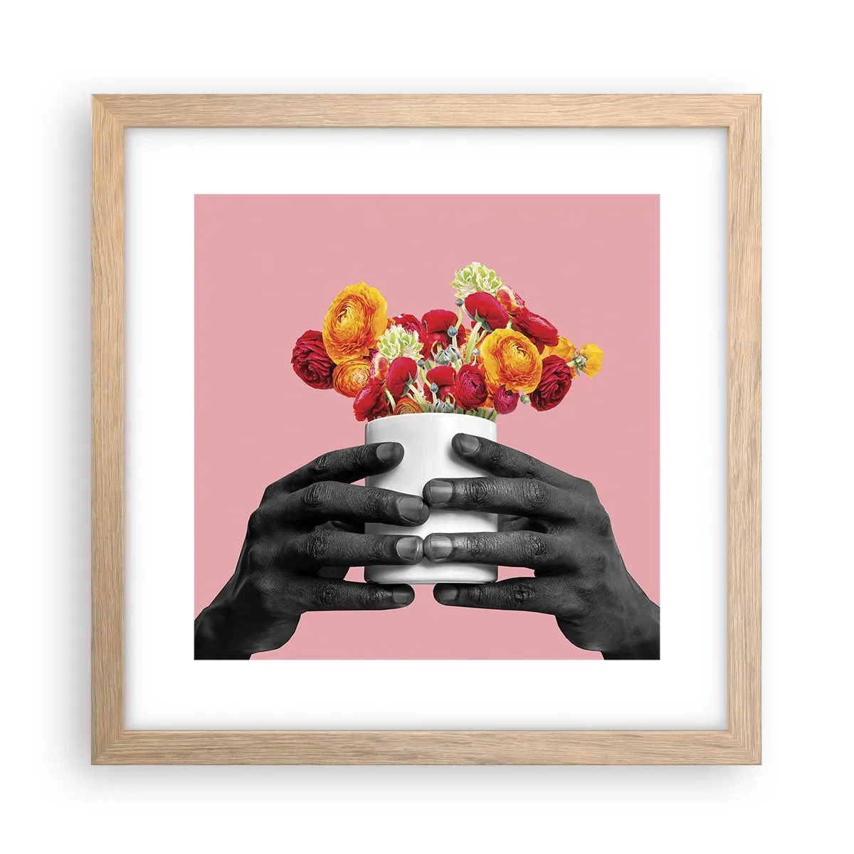 Poster în ramă de stejar deschis - Apoteoza vieții - 30x30 cm