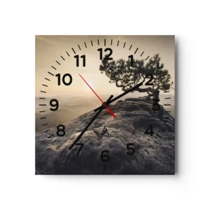 Ceas de perete - Ceas pe sticlă - Viața învinge întotdeauna - 40x40 cm