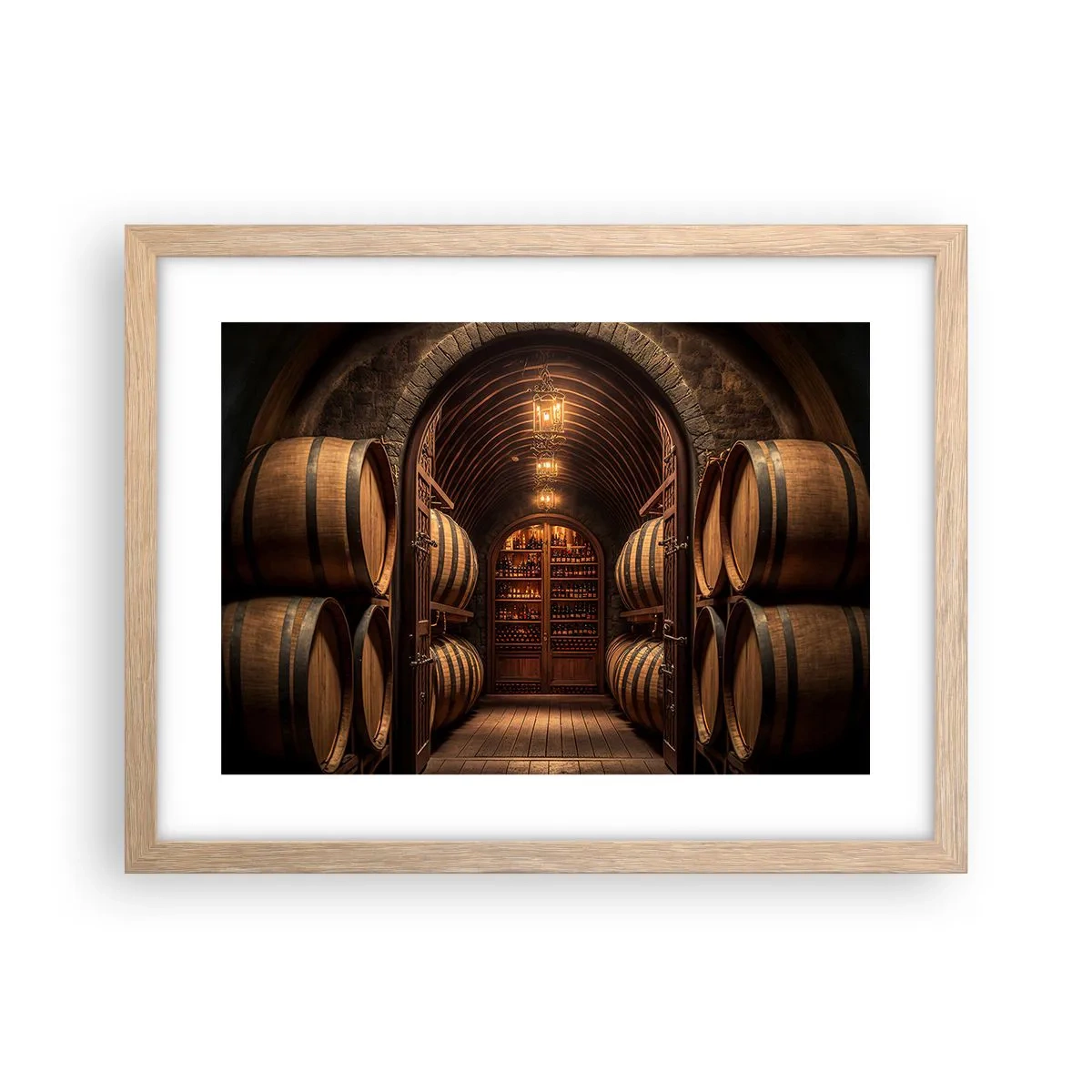 Poster în ramă de stejar deschis - Beciul cu atmosferă - 40x30 cm