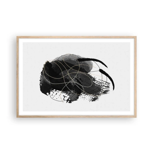 Poster în ramă de stejar deschis - Provenit din negru - 91x61 cm