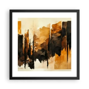 Poster în ramă neagră - Armonie de negru și auriu - 40x40 cm