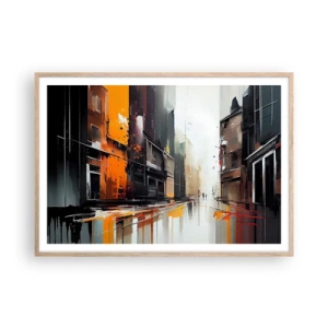 Poster în ramă de stejar deschis - O zi ploioasă - 100x70 cm