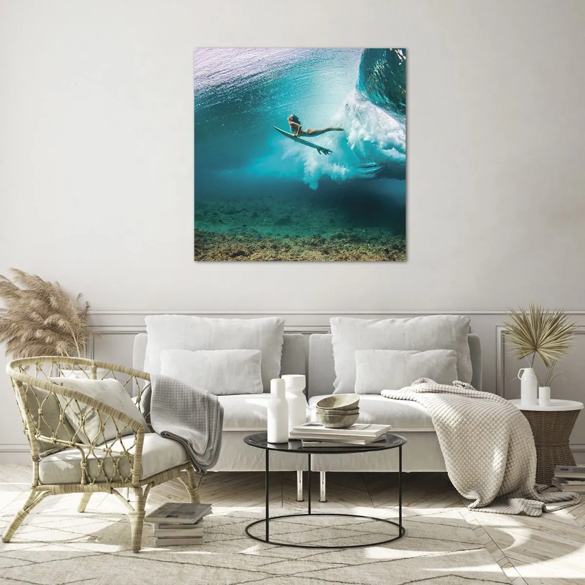 Tablou pe sticlă - Lumea subacvatică - 30x30 cm