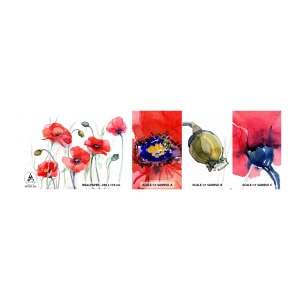 Mostră tapet autocolant Deluxe Sticker - Flori poloneze - Flori, Seminte de mac, Natură - 100x30 cm