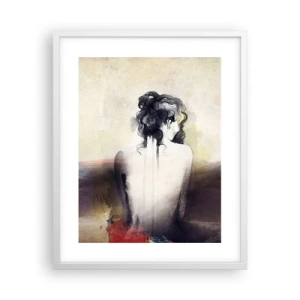 Poster în ramă albă - Linii moi, forme ovale - 40x50 cm