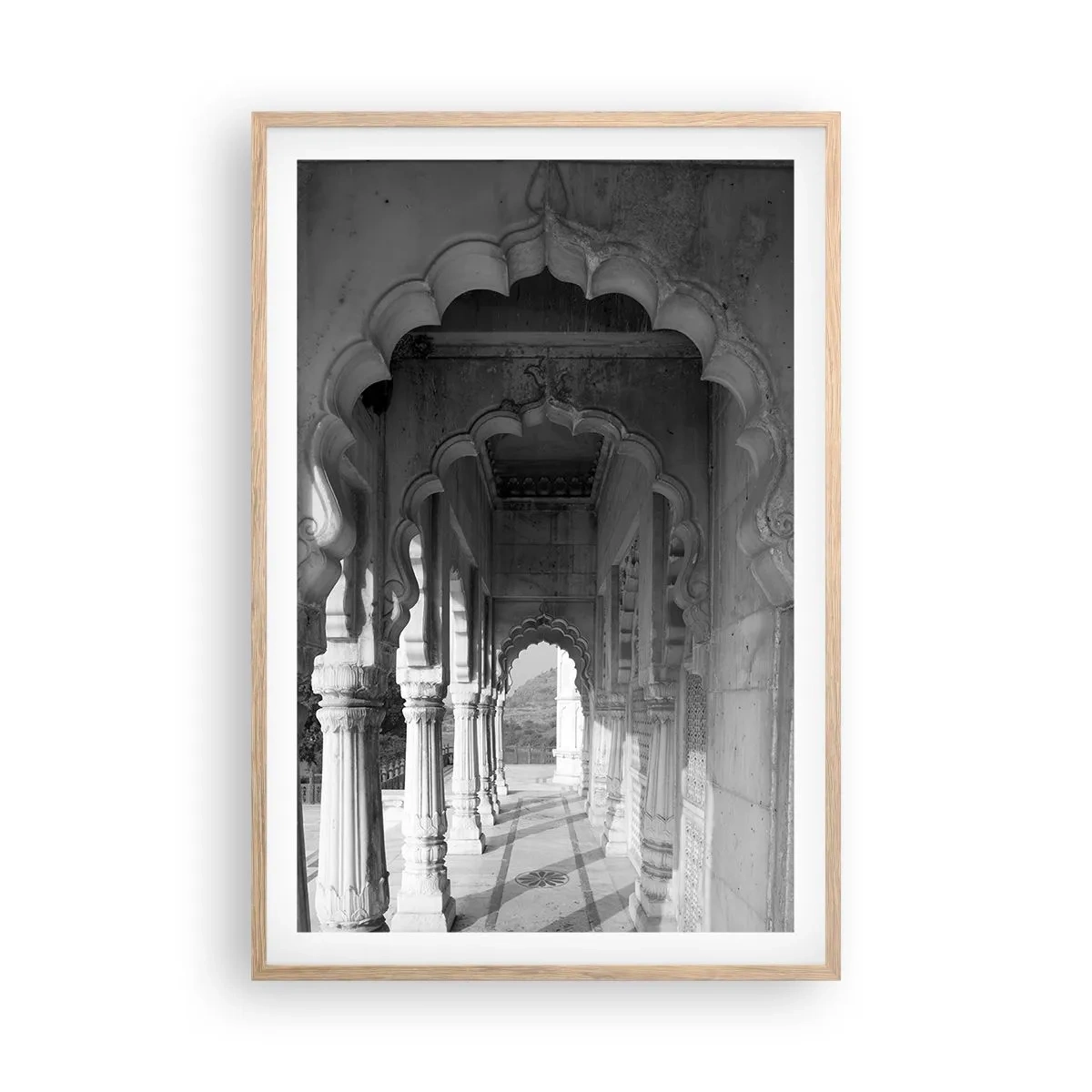 Poster în ramă de stejar deschis - Aici se întâmplă poveștile orientale - 61x91 cm