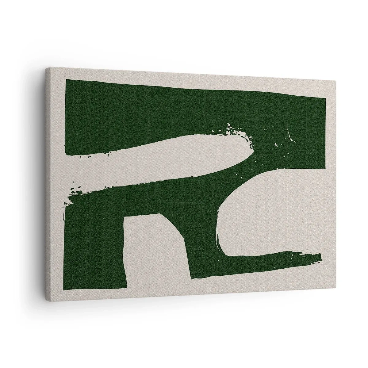 Tablou pe pânză Canvas - Rezumat minimalist în verde pe un fundal deschis - 70x50cm - Golfuri de alb - Decorațiune modernă pentru perete pentru living și dormitor ARTTOR