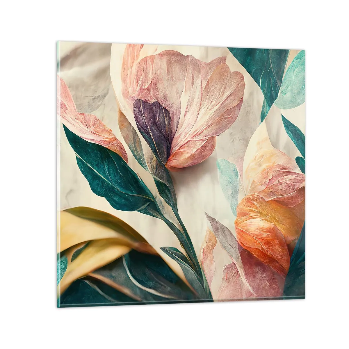 Tablou pe sticlă - Flori din insulele sudice - 30x30 cm