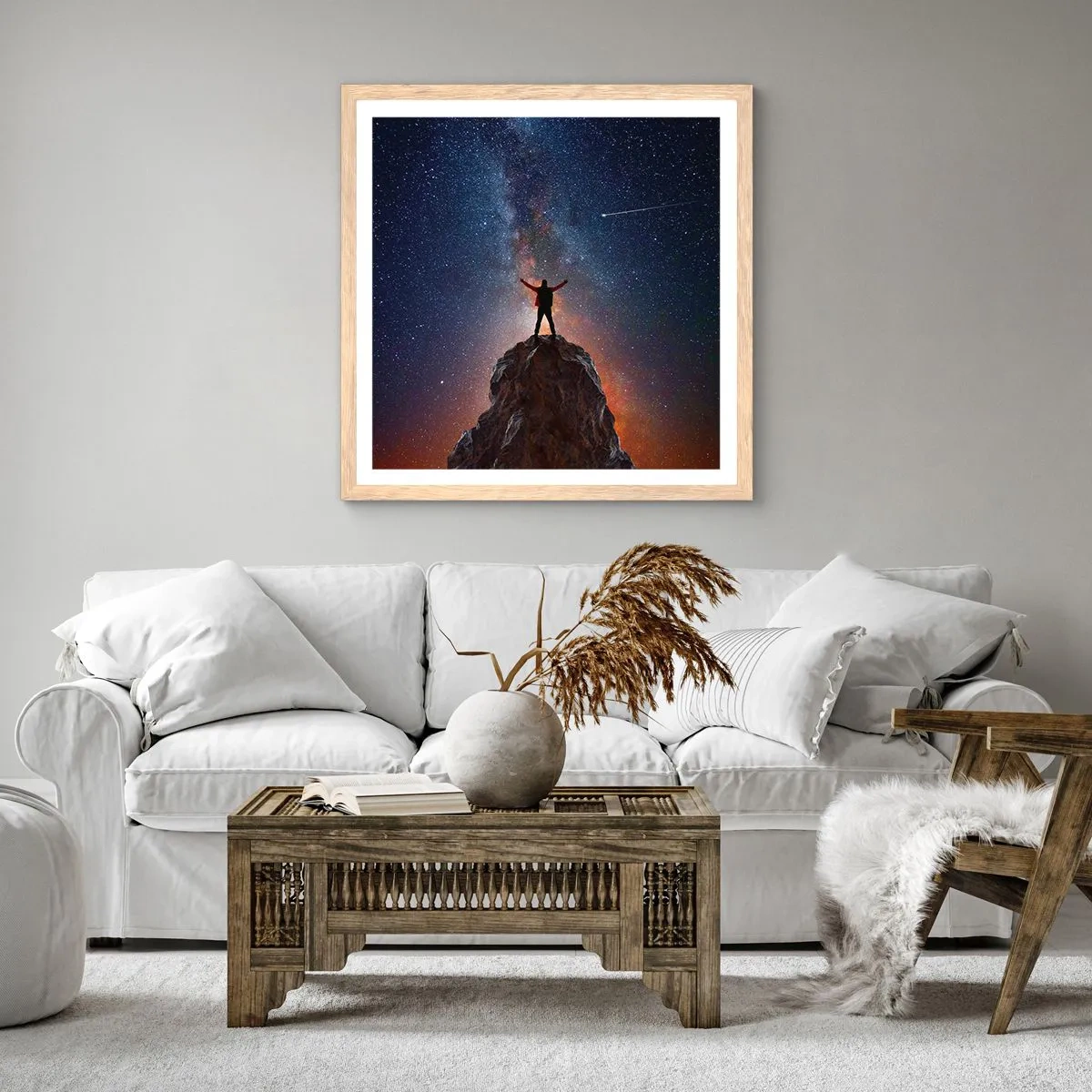 Poster în ramă de stejar deschis - Puterea este cu mine! - 40x40 cm