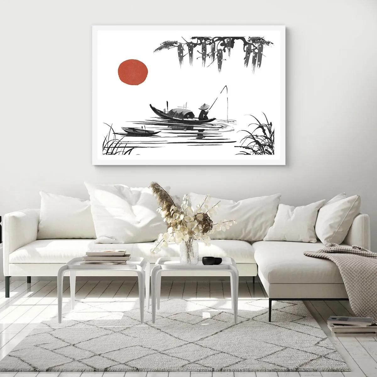 Poster în ramă albă - O după-amiază asiatică - 100x70 cm