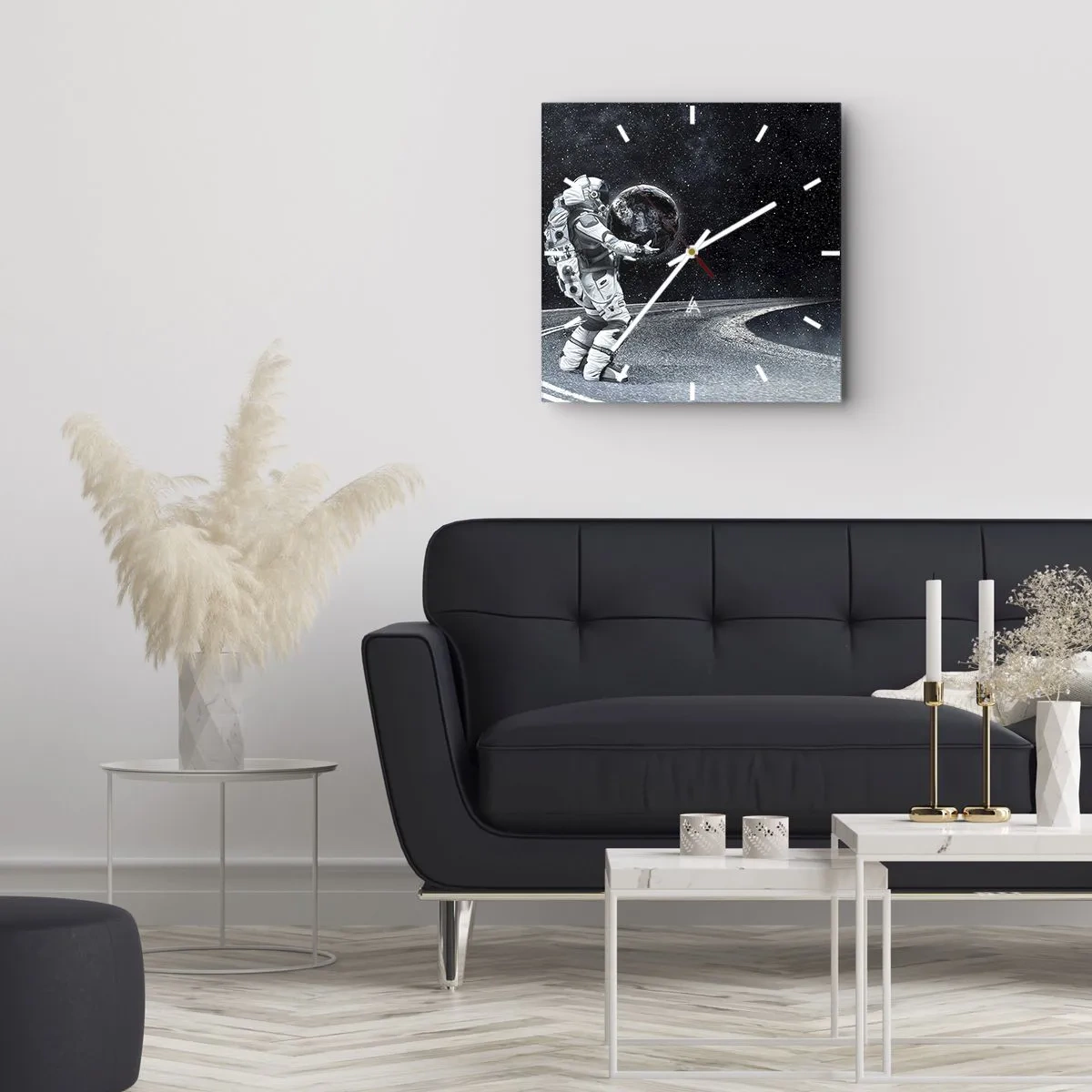 Ceas de perete - Ceas pe sticlă - Pe Calea Lactee - 30x30 cm