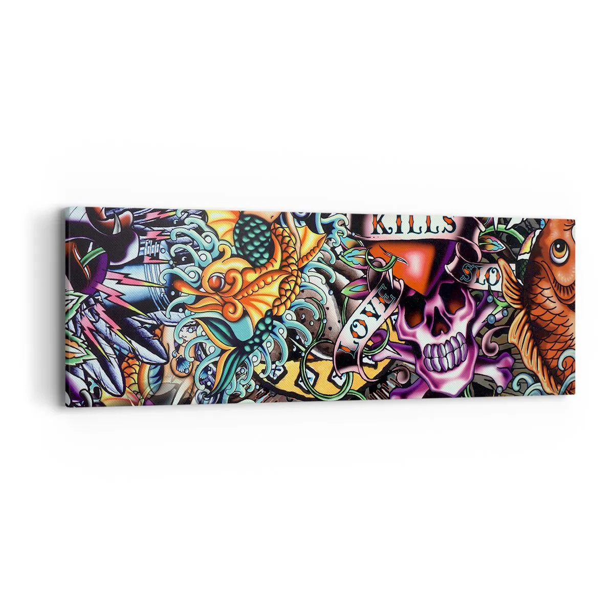 Tablou pe pânză - Visul unui artist tatuator - 90x30 cm