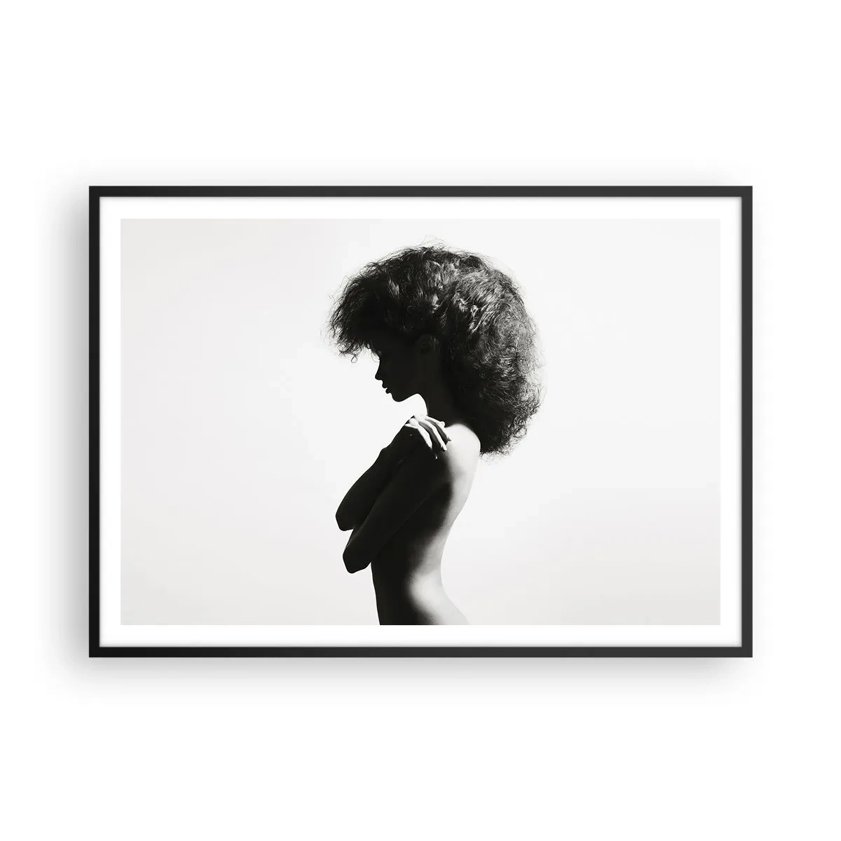 Poster în ramă neagră - Ca o floare pe o tulpină subțire - 100x70 cm