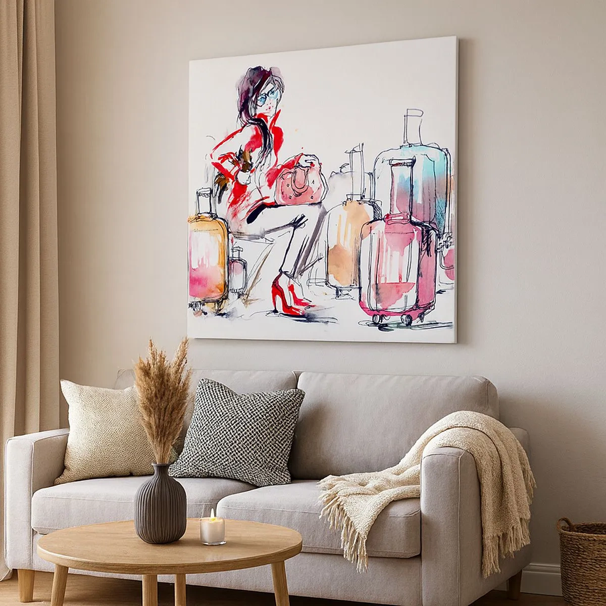 Tablou pe pânză - Să ne așezăm înainte de călătorie - 30x30 cm