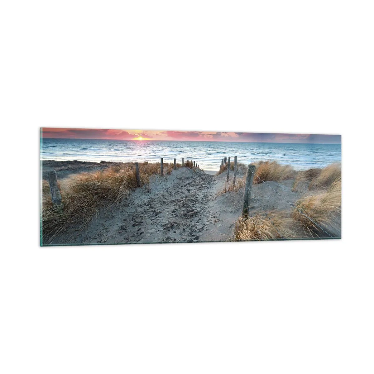 Tablou pe sticlă - Ai revărsat un curcubeu cu splendoare radiantă... - 90x30 cm