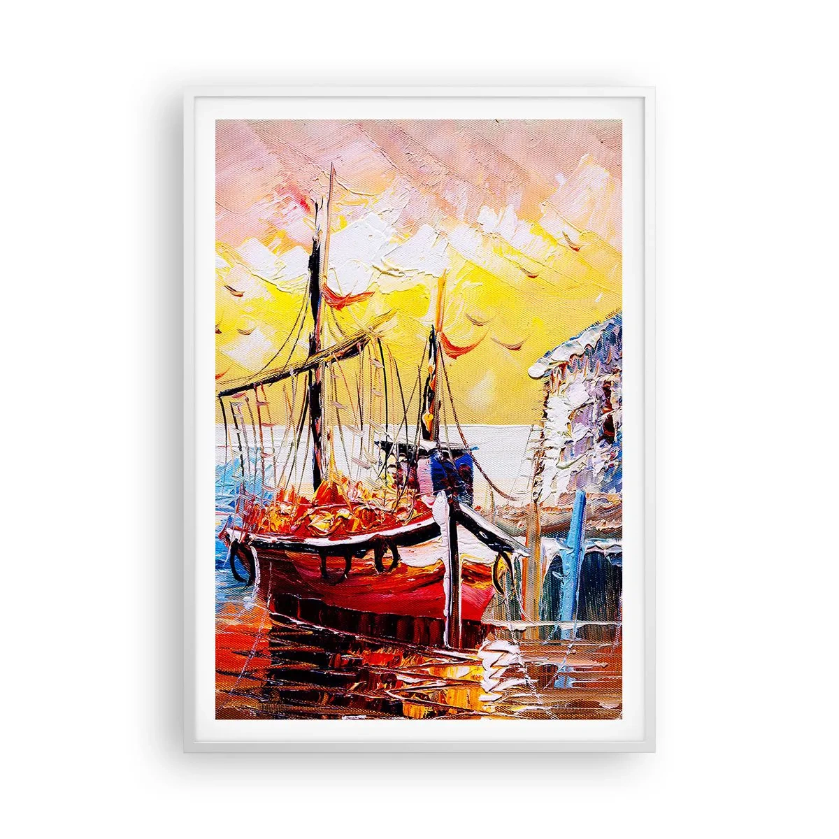 Poster în ramă albă - Întoarcere fericită - 70x100 cm