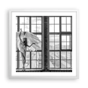 Poster în ramă albă - Orașul îngerilor dansatori? - 50x50 cm