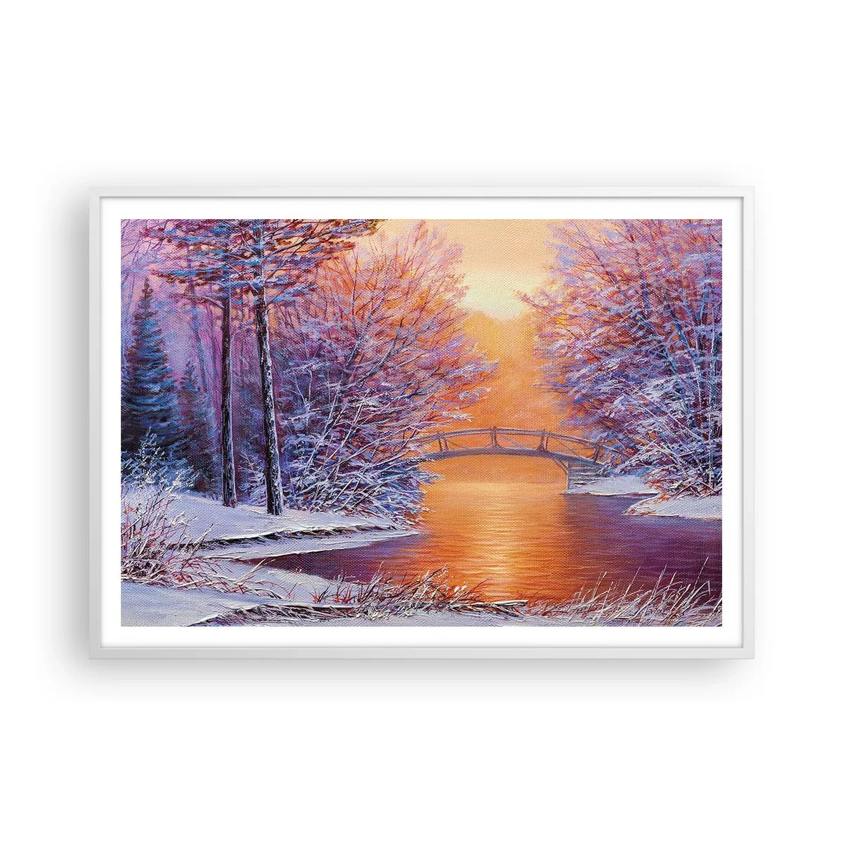 Poster în ramă albă - Hai să ne întâlnim aici - 100x70 cm